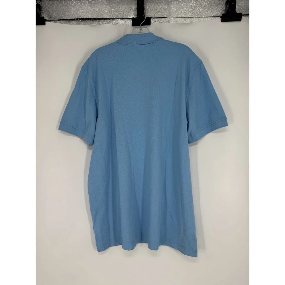 Brooks Brothers Performance Polo Shirt  Slim Fit Mens 2XL Logo Blue Short Sleeve